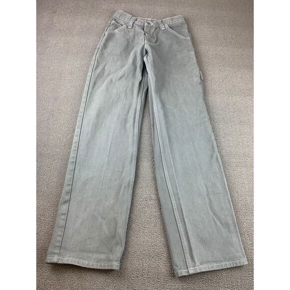 Brandy Melville J GALT Jeans Women's Size Small Gray Cotton Carpenter Wide Leg - Picture 1 of 15